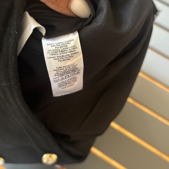 LOFT Mini Skirt Womens 10 Black Faux Suede Stretch Low Waist Button Front NEW - Picture 8 of 8